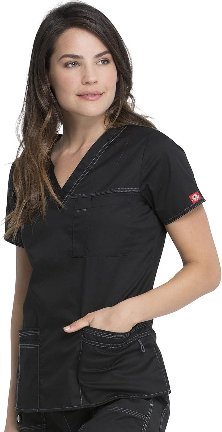imageDickies Gen Flex Women Scrubs Top VNeck 817455Black