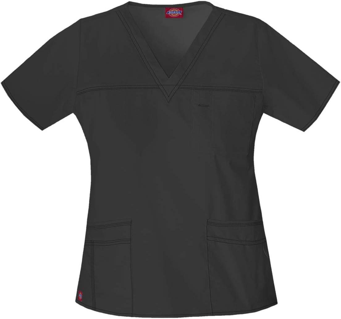 imageDickies Gen Flex Women Scrubs Top VNeck 817455Dark Pewter