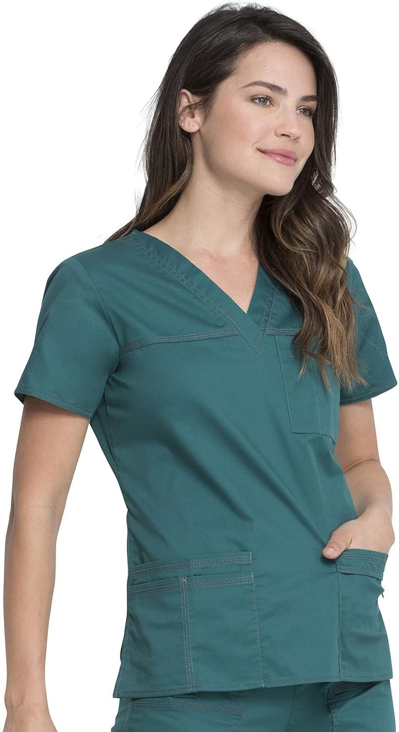 imageDickies Gen Flex Women Scrubs Top VNeck 817455Hunter