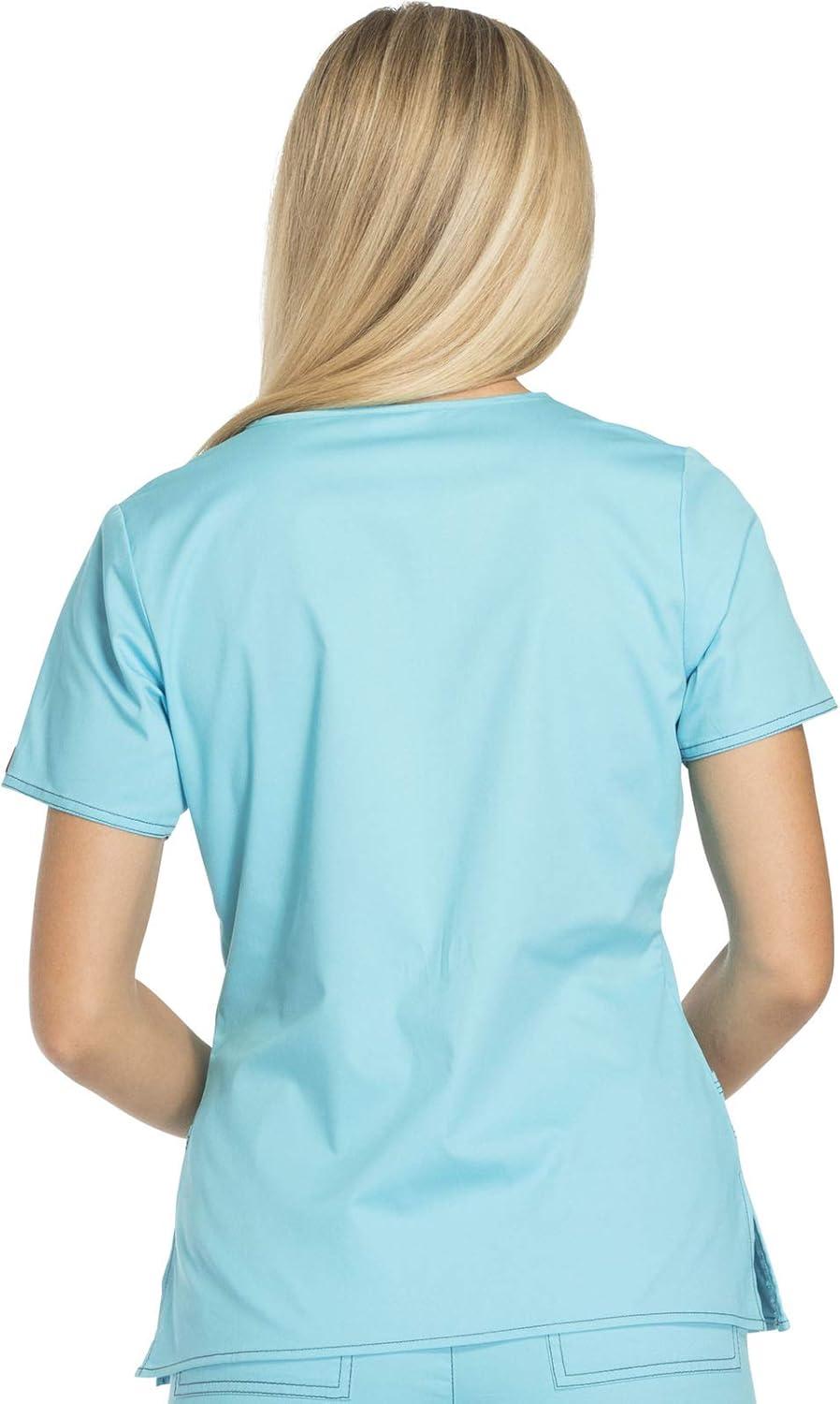 imageDickies Gen Flex Women Scrubs Top VNeck 817455Icy Turquoise