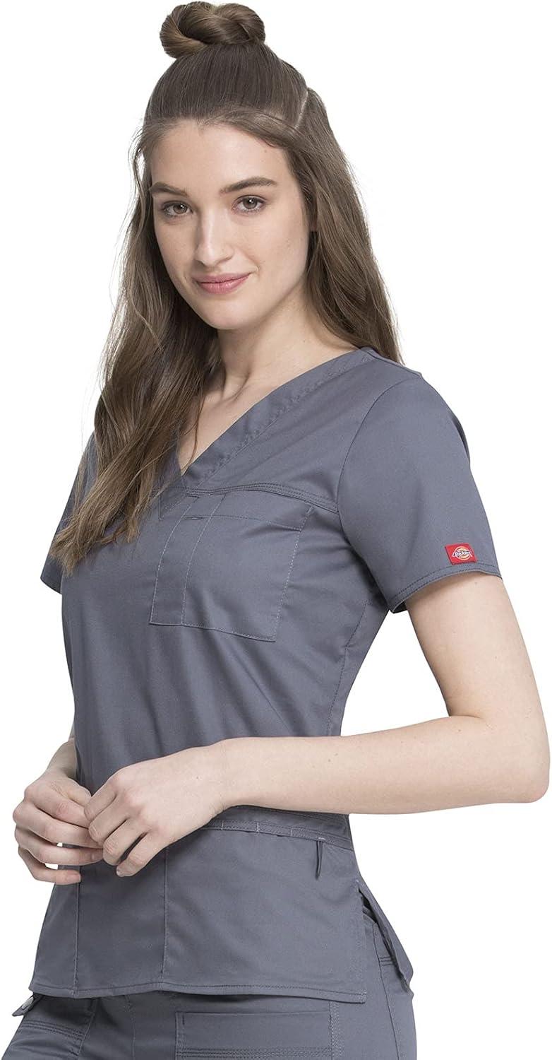 imageDickies Gen Flex Women Scrubs Top VNeck 817455Light Pewter