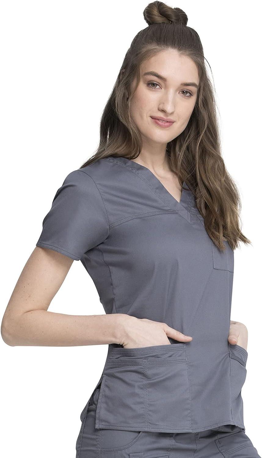 imageDickies Gen Flex Women Scrubs Top VNeck 817455Light Pewter
