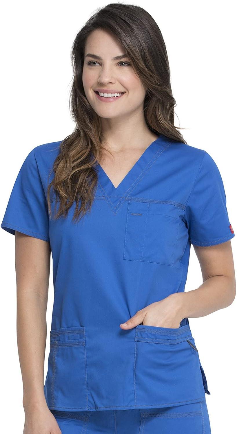 imageDickies Gen Flex Women Scrubs Top VNeck 817455Royal