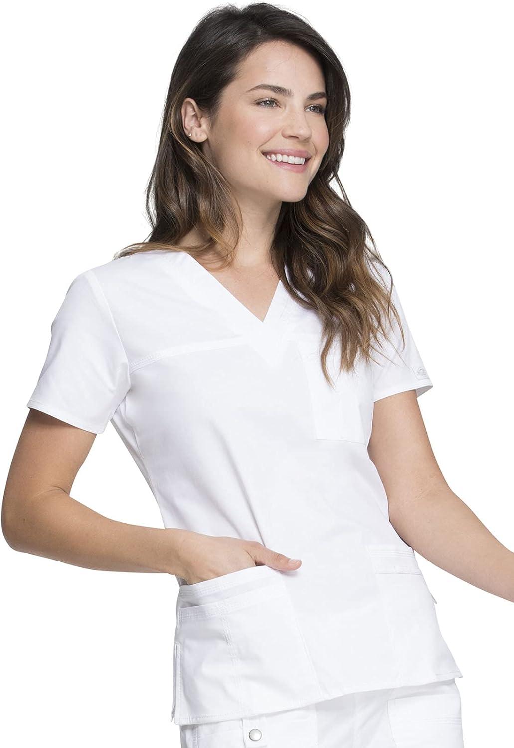 imageDickies Gen Flex Women Scrubs Top VNeck 817455White