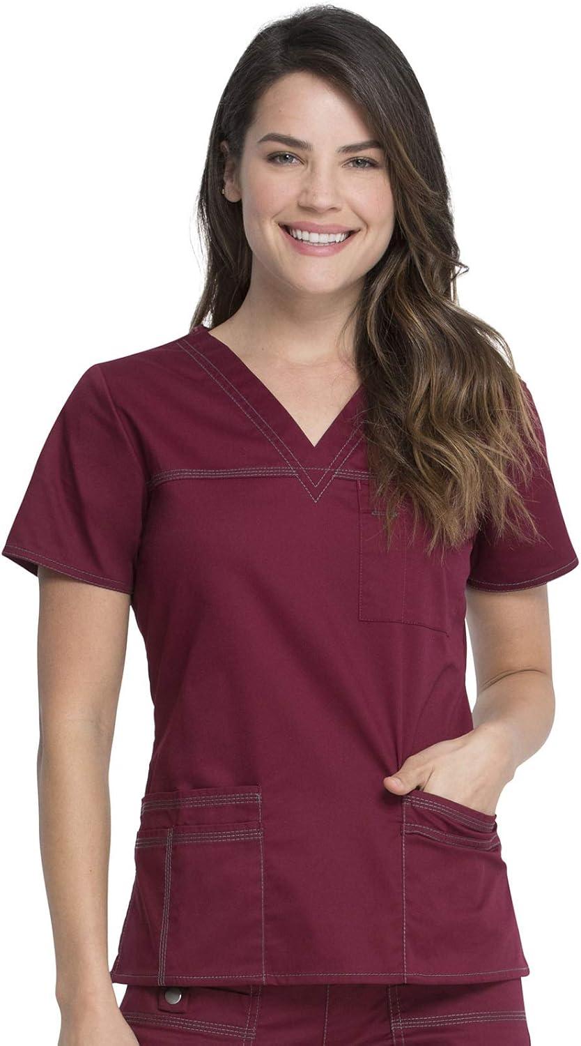 imageDickies Gen Flex Women Scrubs Top VNeck 817455Wine