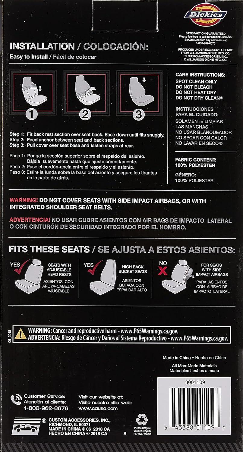 imageDickies Heavy Duty WaterResistant Trader Seat Cover Black