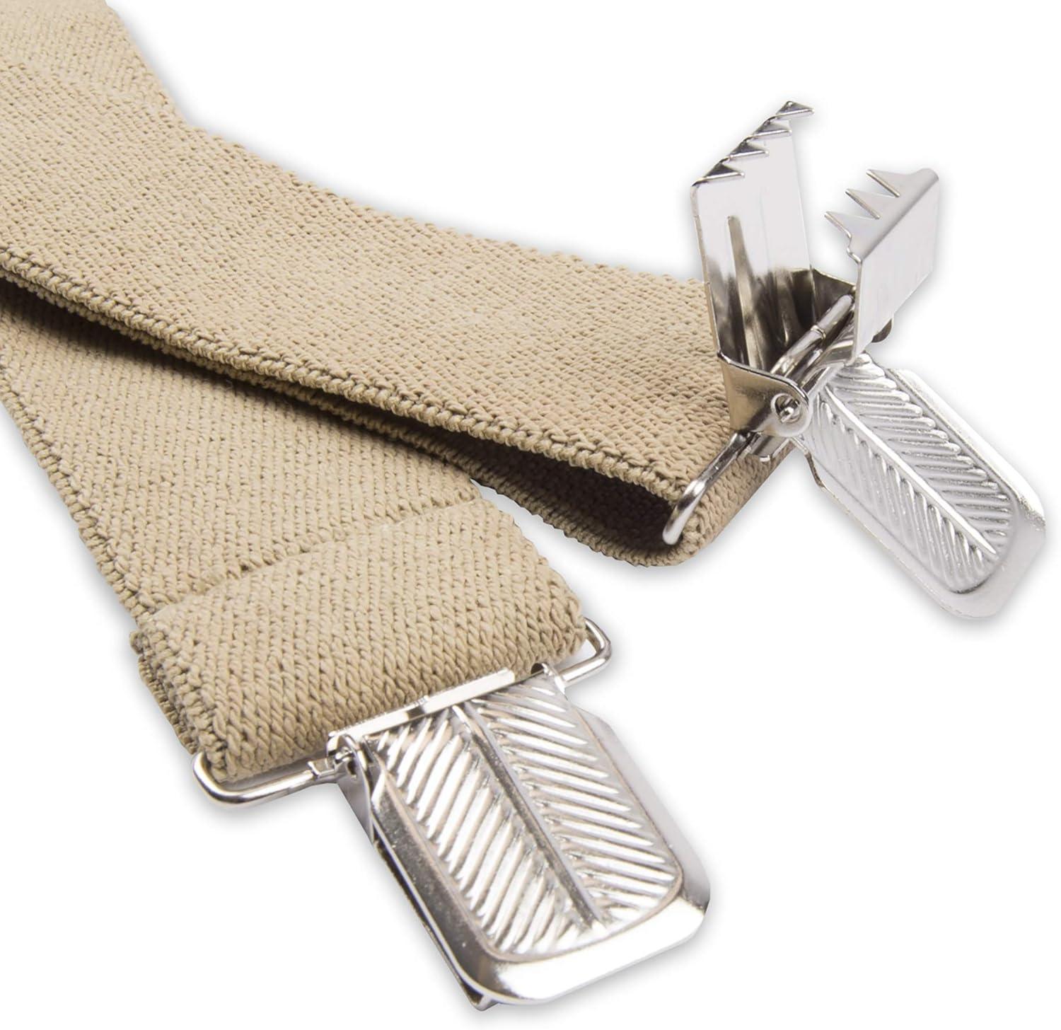 imageDickies Mens 114quot Solid Straight Clip Suspender  Adjustable Fit HeavyDuty ClipsBeige