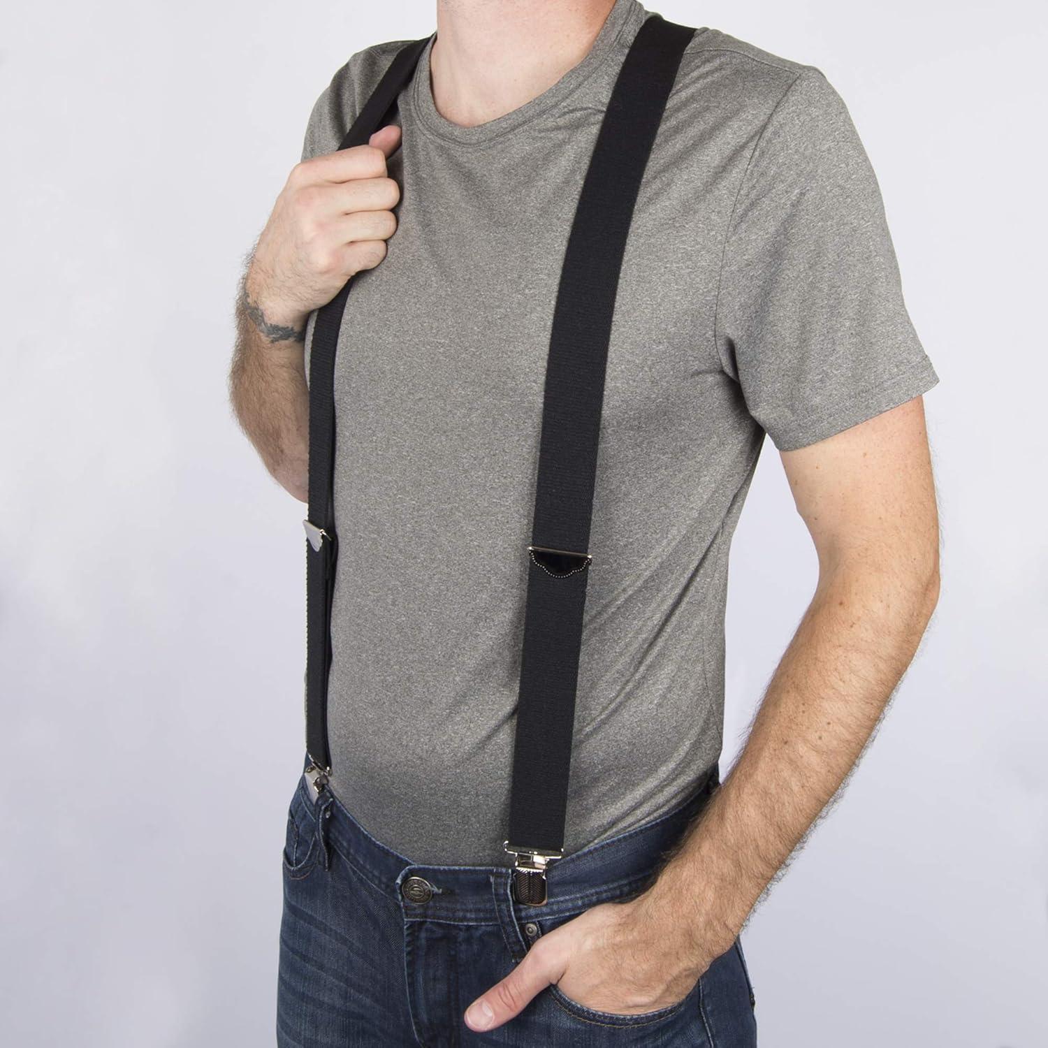 imageDickies Mens 114quot Solid Straight Clip Suspender  Adjustable Fit HeavyDuty ClipsBlack