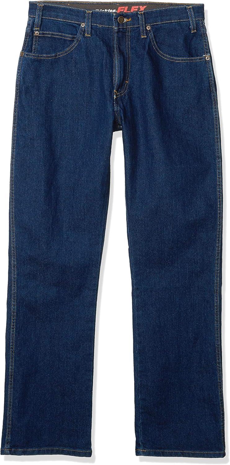 imageDickies Mens Active Waist 5Pocket Flex Performance PantsRinsed Indigo Blue