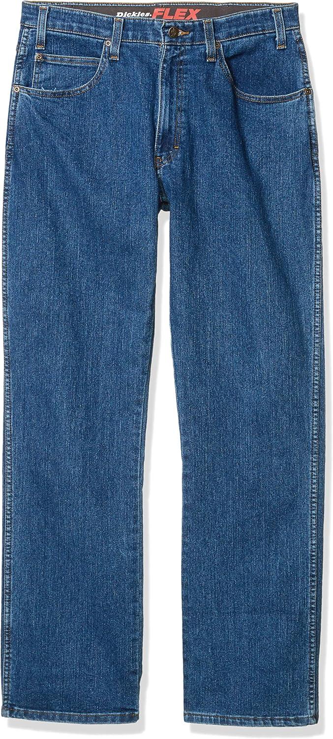 imageDickies Mens Active Waist 5Pocket Flex Performance PantsStonewashed Indigo Blue