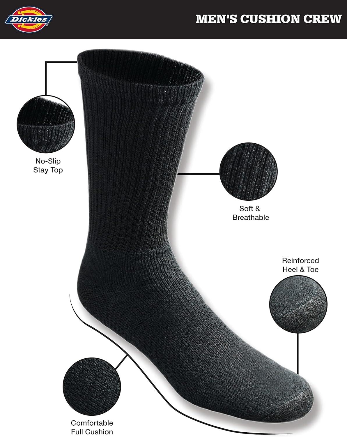 imageDickies Mens All Purpose Cushion Crew Socks Available in MXL 6 12 PairsBlack 12 Pairs