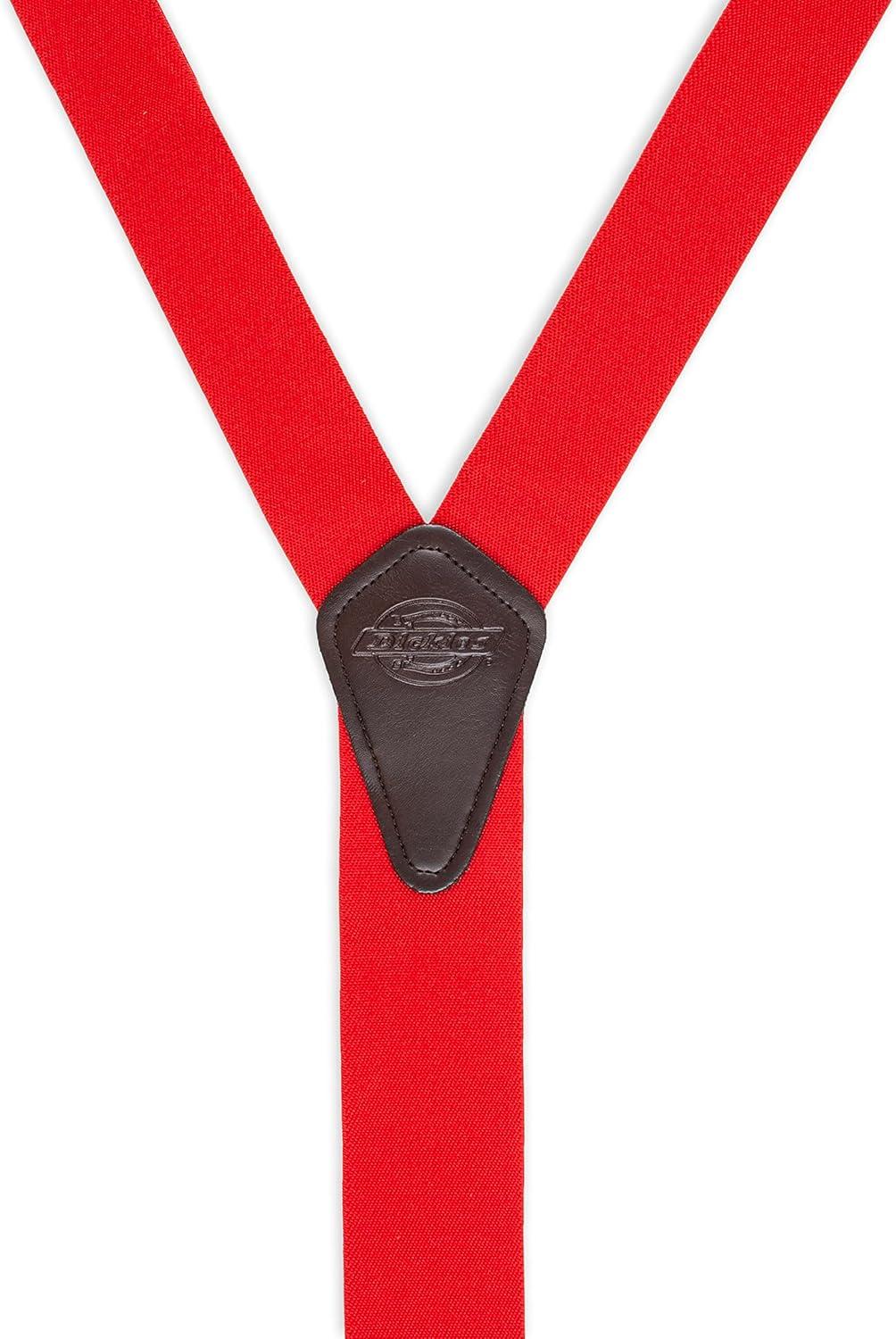 imageDickies Mens Belt Clip Stretch Suspenders  Adjustable Fit for Work or Casual WearRed