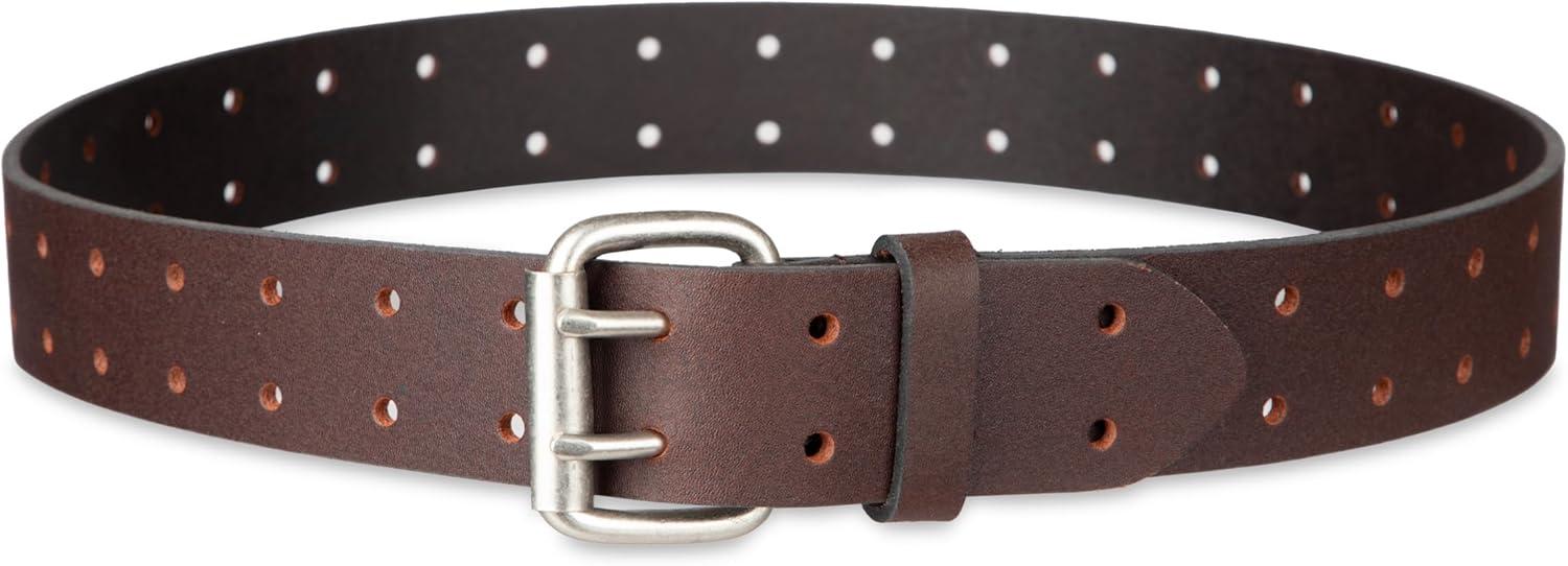 imageDickies Mens Double Prong Leather Work Belt  Fully Adjustable Regular ampamp Big and Tall SizesBrown