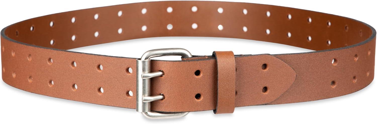 imageDickies Mens Double Prong Leather Work Belt  Fully Adjustable Regular ampamp Big and Tall SizesTan