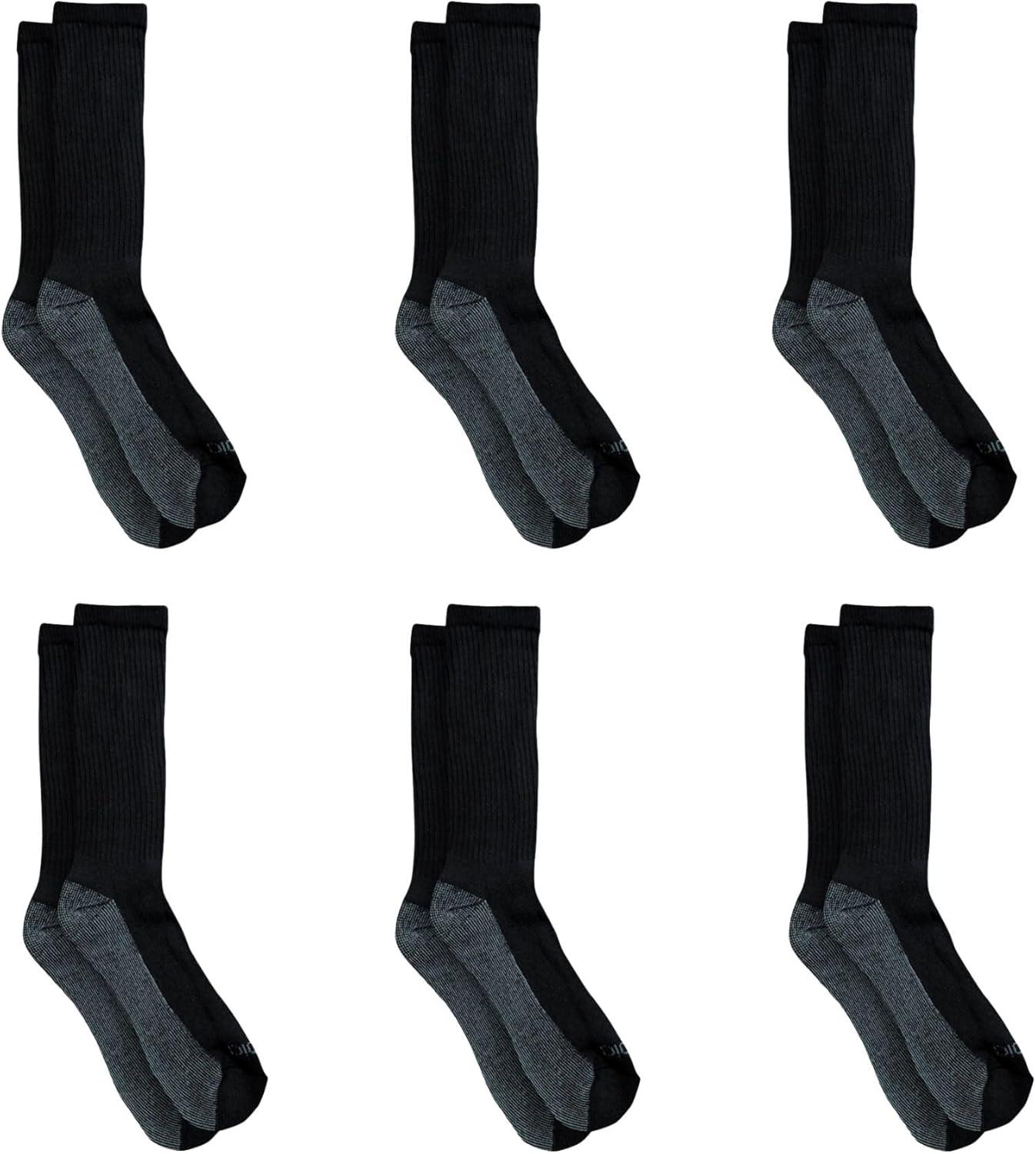 imageDickies Mens DriTech Original Moisture Control Crew Socks Available in MXXL 6 12 18 PairsBlack 6 Pairs
