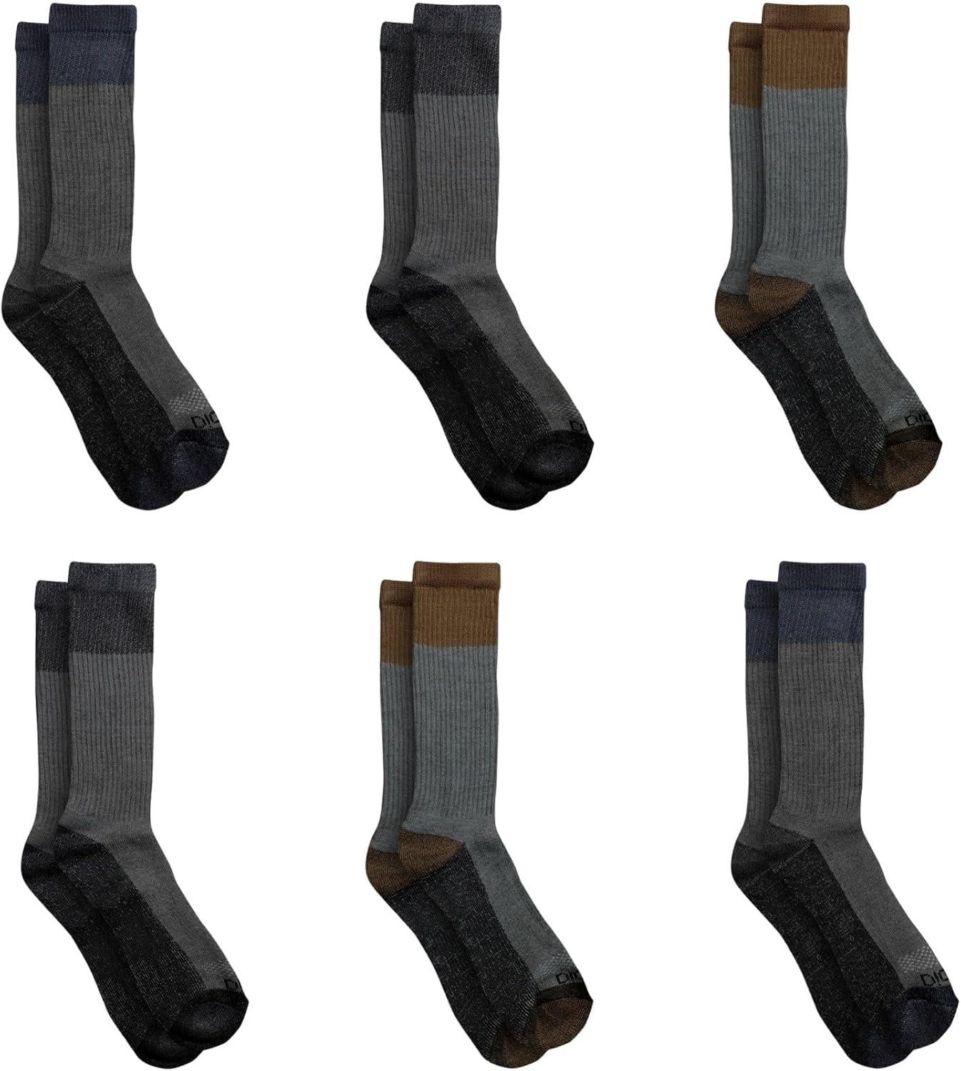 imageDickies Mens DriTech Original Moisture Control Crew Socks Available in MXXL 6 12 18 PairsColor Block Assorted 6 Pairs