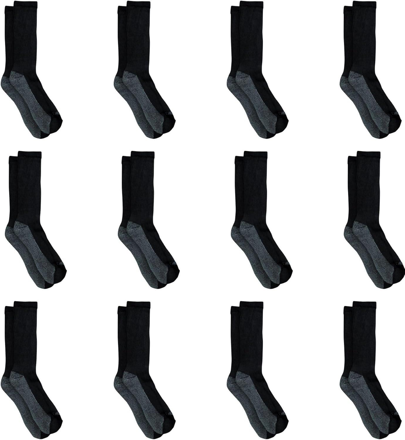 imageDickies Mens DriTech Original Moisture Control Crew Socks Available in MXXL 6 12 18 PairsComfort Widetop Black 12 Pairs