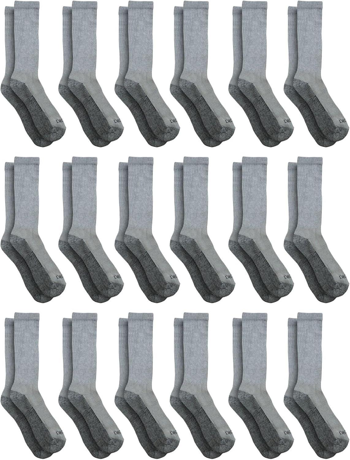 imageDickies Mens DriTech Original Moisture Control Crew Socks Available in MXXL 6 12 18 PairsGray 18 Pairs