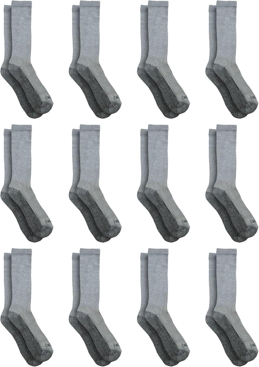 imageDickies Mens DriTech Original Moisture Control Crew Socks Available in MXXL 6 12 18 PairsGrey 12 Pairs