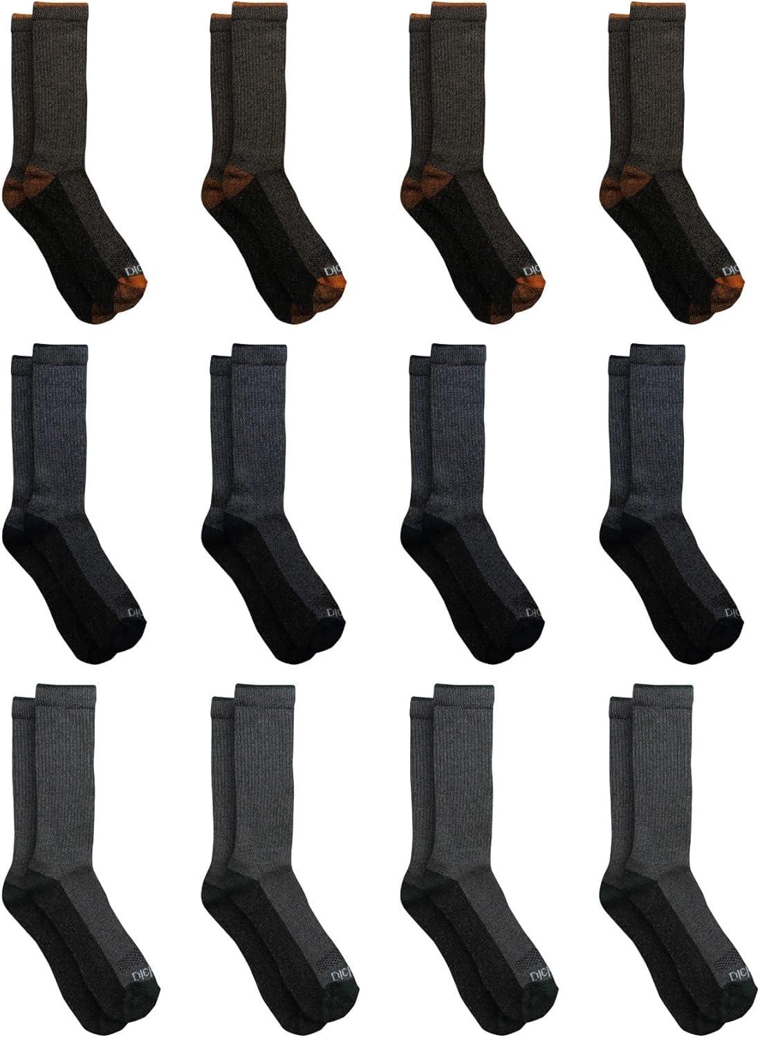 imageDickies Mens DriTech Original Moisture Control Crew Socks Available in MXXL 6 12 18 PairsHeathered Colors 12 Pairs