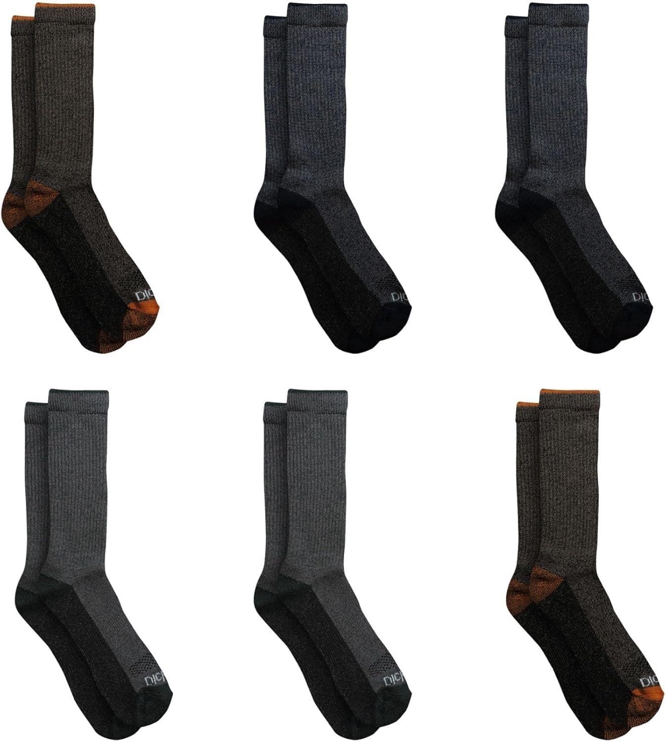imageDickies Mens DriTech Original Moisture Control Crew Socks Available in MXXL 6 12 18 PairsHeathered Colors 6 Pairs