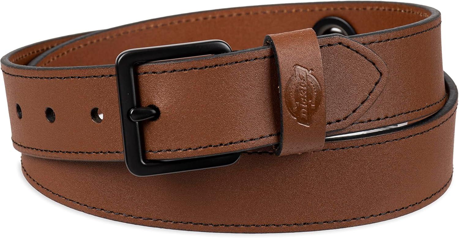 imageDickies Mens Genuine Leather Belt  Durable Casual Style Regular ampamp Big and Tall SizesBrown Grommet