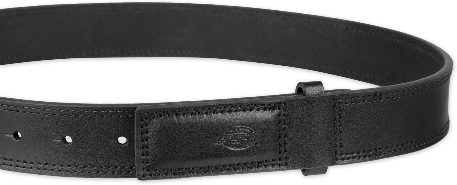 imageDickies Mens Leather Mechanic NoScratch Work Belt  Buckleless SnapOn BeltBlack