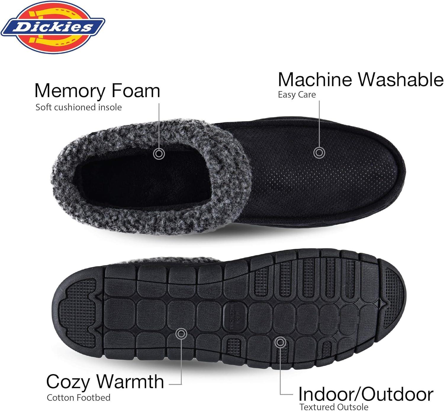 imageDickies Mens Perforated Closed Back Memory Foam Slippers  IndoorOutdoor Sole Machine WashableBlack