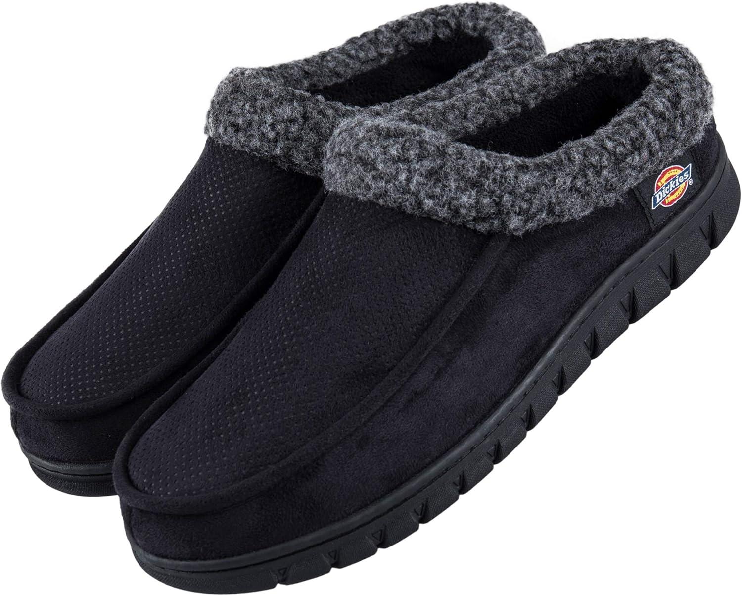 imageDickies Mens Perforated Closed Back Memory Foam Slippers  IndoorOutdoor Sole Machine WashableBlack