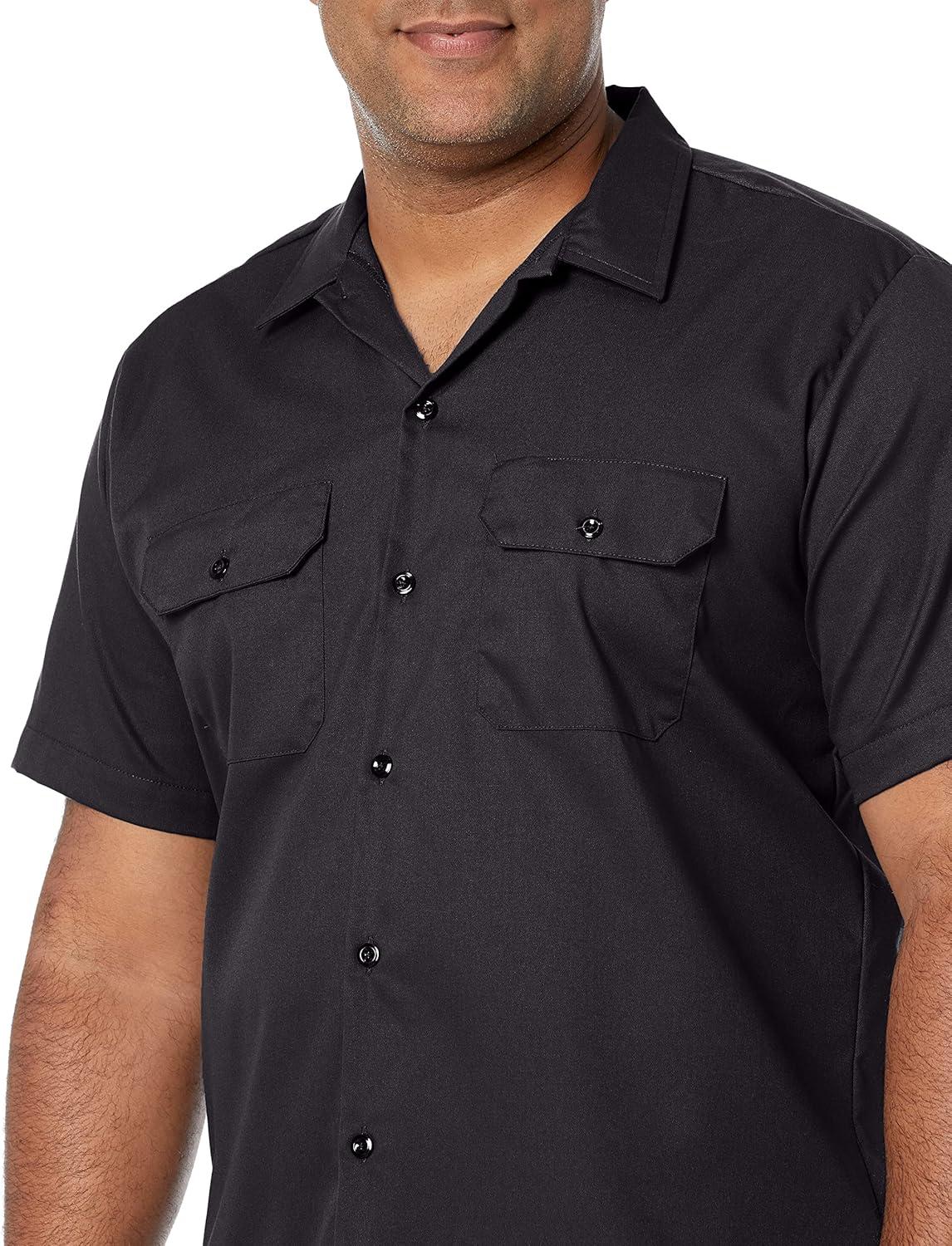 imageDickies Mens ShortSleeve Flex Work Shirt Slim FitBlack V1