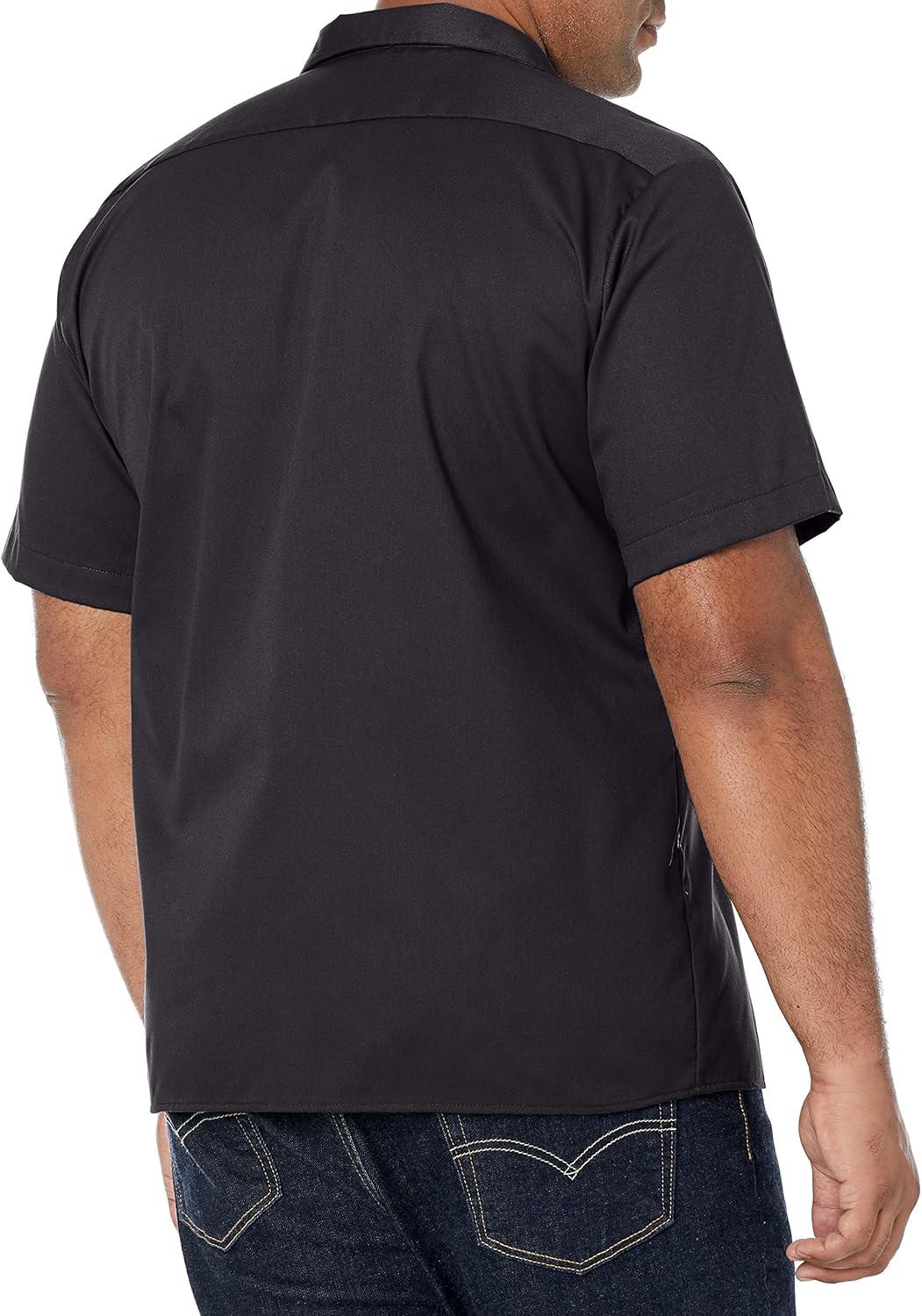 imageDickies Mens ShortSleeve Flex Work Shirt Slim FitBlack V1