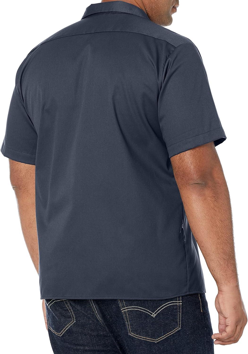 imageDickies Mens ShortSleeve Flex Work Shirt Slim FitCharcoal V1