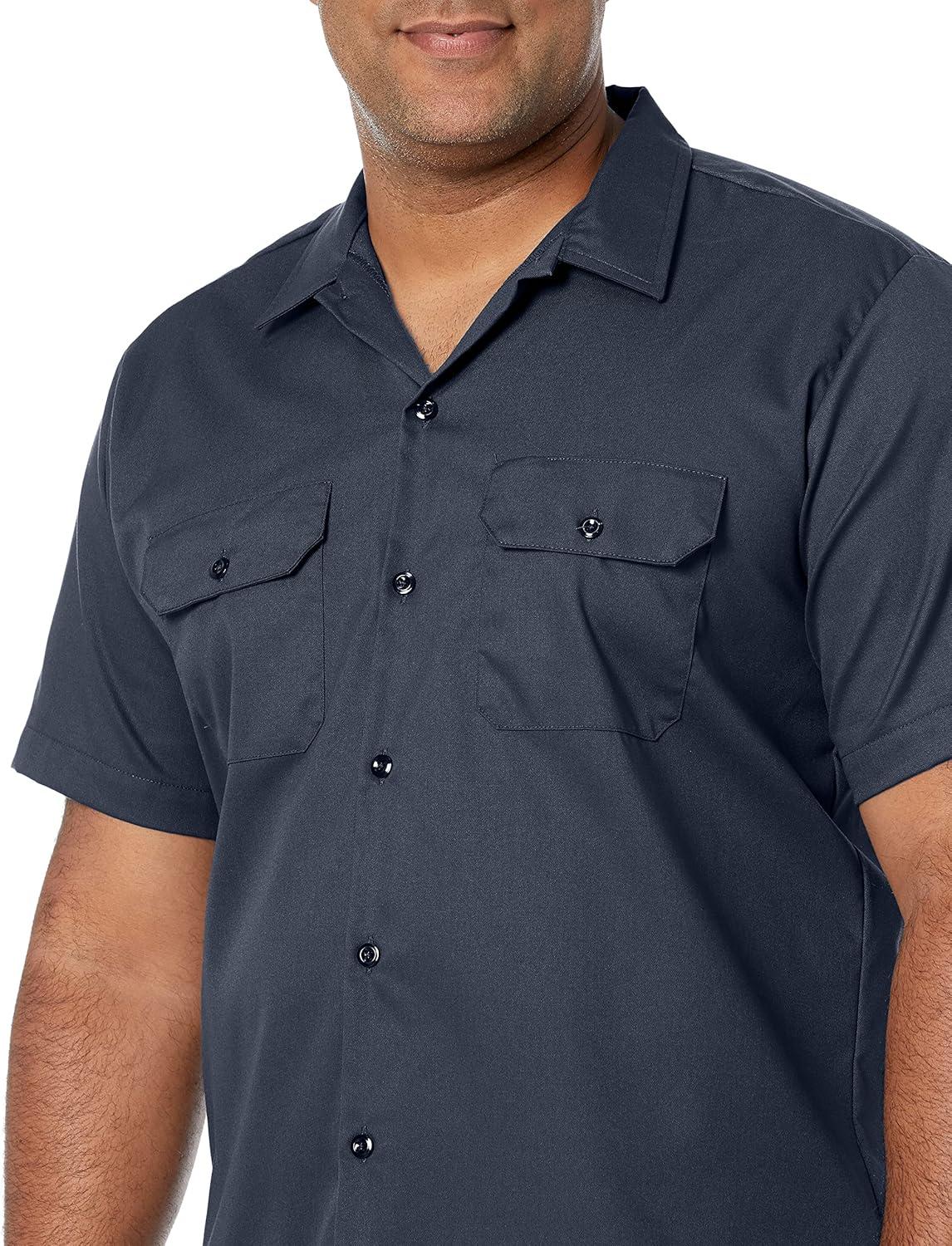 imageDickies Mens ShortSleeve Flex Work Shirt Slim FitCharcoal V1