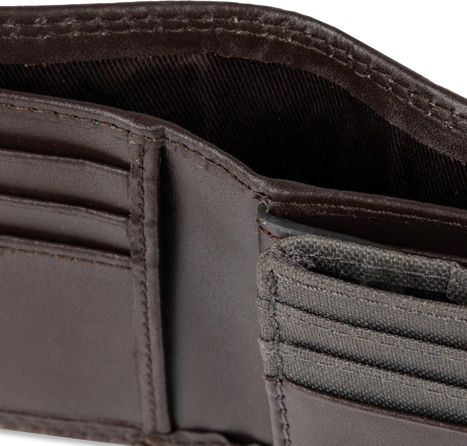 imageDickies Mens Slim Everyday Leather Bifold Chain WalletBrown Slimfold