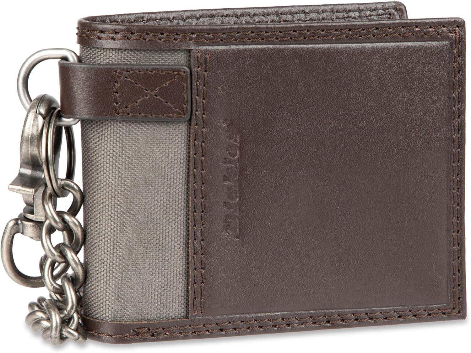 imageDickies Mens Slim Everyday Leather Bifold Chain WalletBrown Slimfold