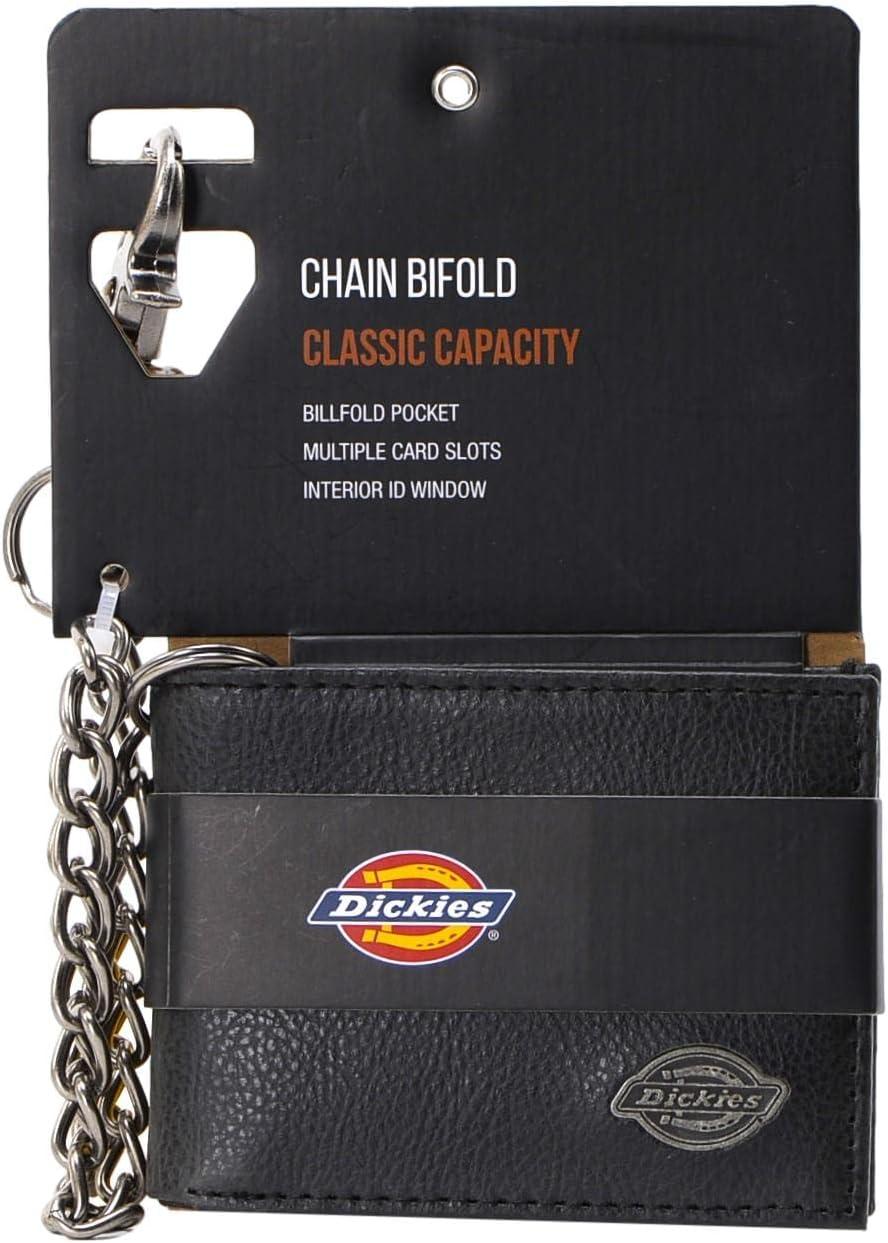 imageDickies Mens Slim Everyday Leather Bifold Chain WalletPebbled Black
