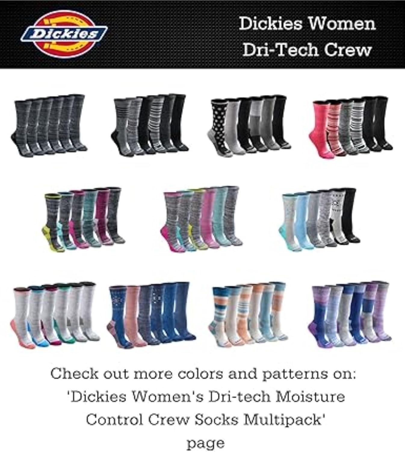 imageDickies Womens DriTech Essential Moisture Control Crew SocksComfort Top Light Assorted 6 Pairs