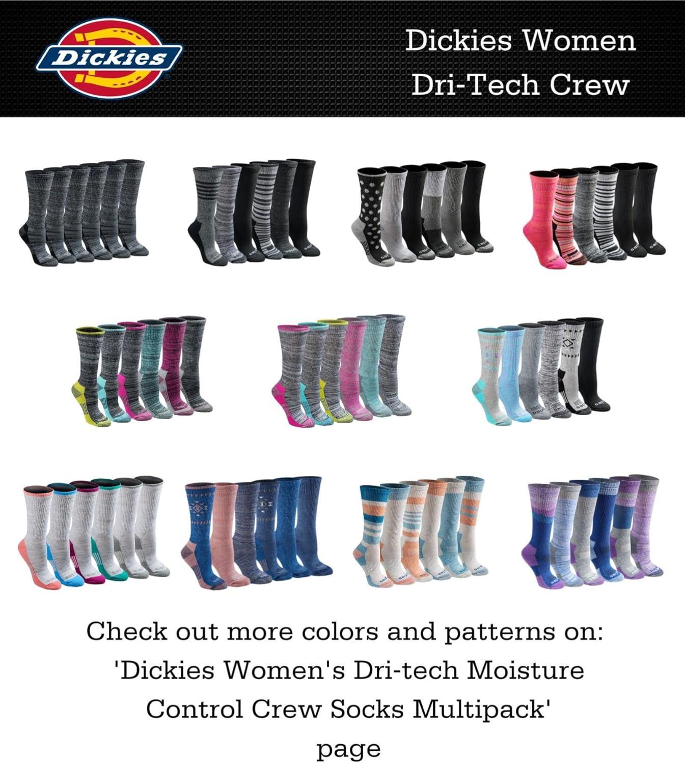 imageDickies Womens DriTech Essential Moisture Control Crew SocksGrey Mix 6 Pairs