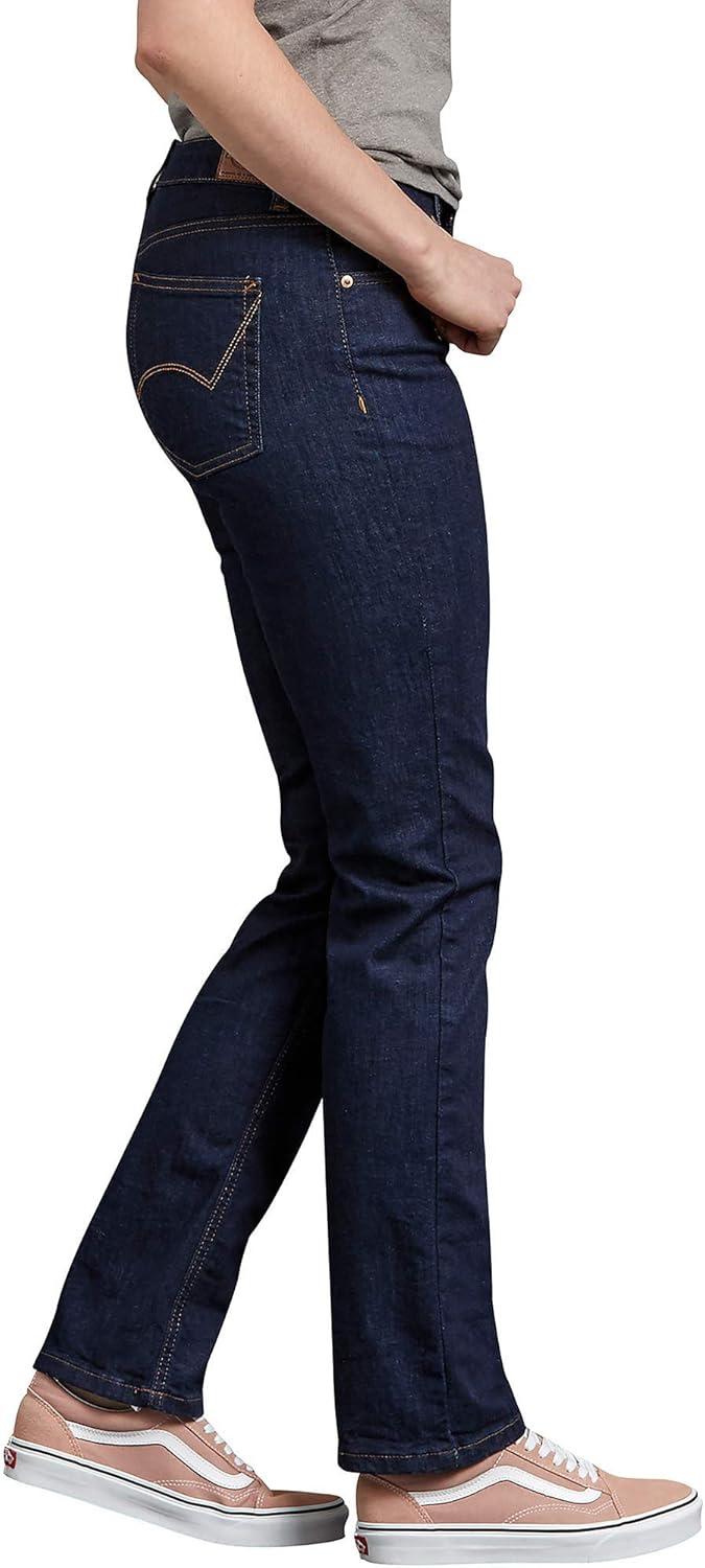imageDickies Womens Perfect Shape Denim JeanStraight StretchRinsed Indigo Blue