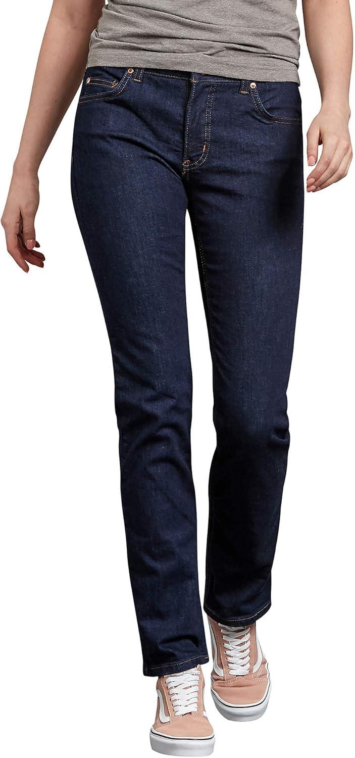 imageDickies Womens Perfect Shape Denim JeanStraight StretchRinsed Indigo Blue