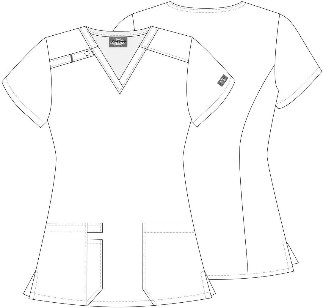 imageDickies Womens Scrub Top Printed VNeck Medical Top with 2 Pockets Snap Tab ampamp Instrument Loops  DK616Furever Floral