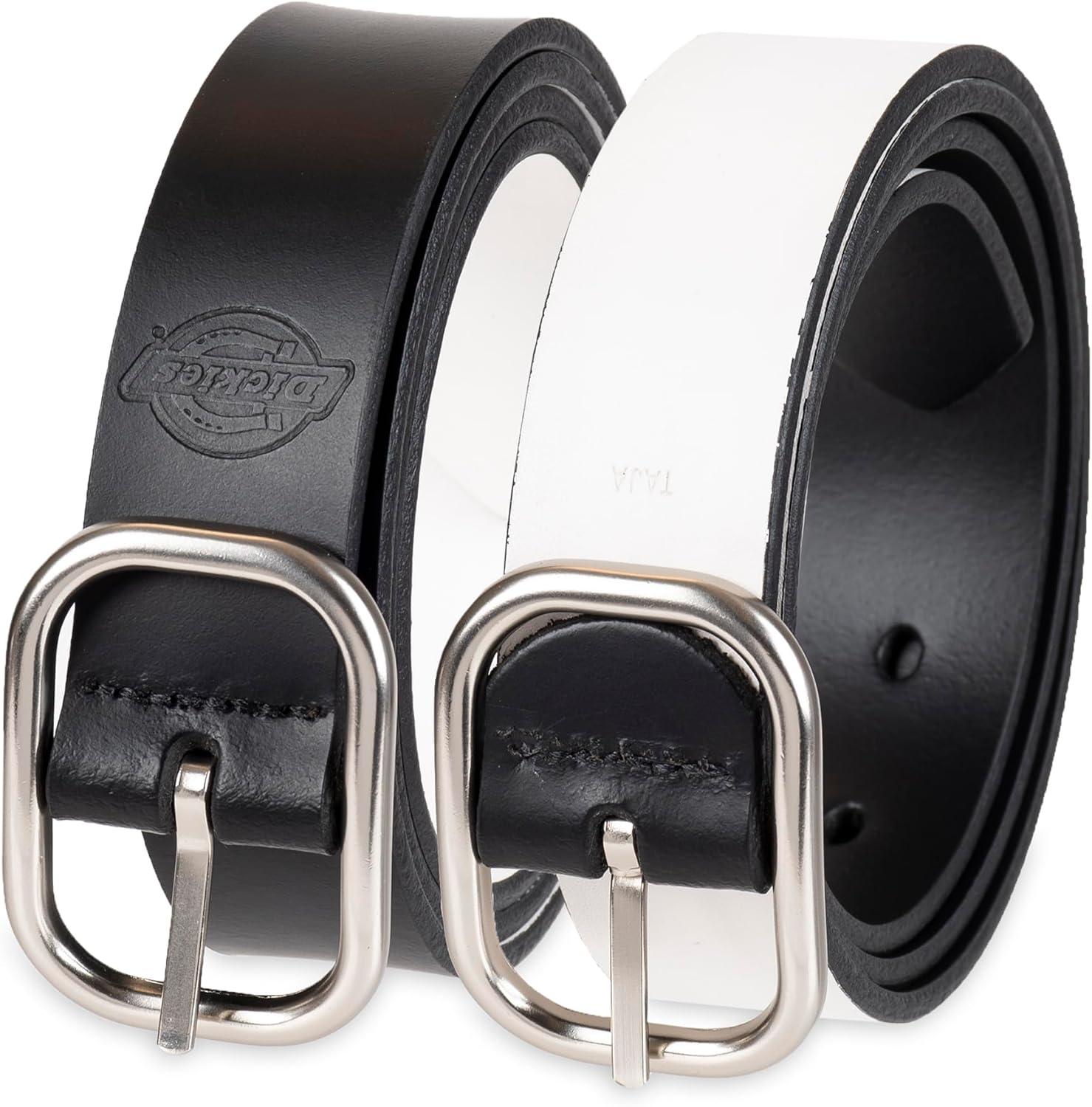 imageDickies Womens TwoinOne Reversible Casual Jean Workwear BeltBlackWhite