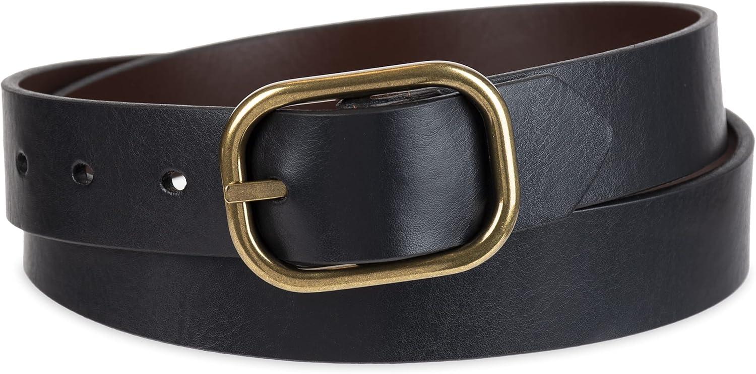 imageDickies Womens TwoinOne Reversible Casual Jean Workwear BeltBrownBlack