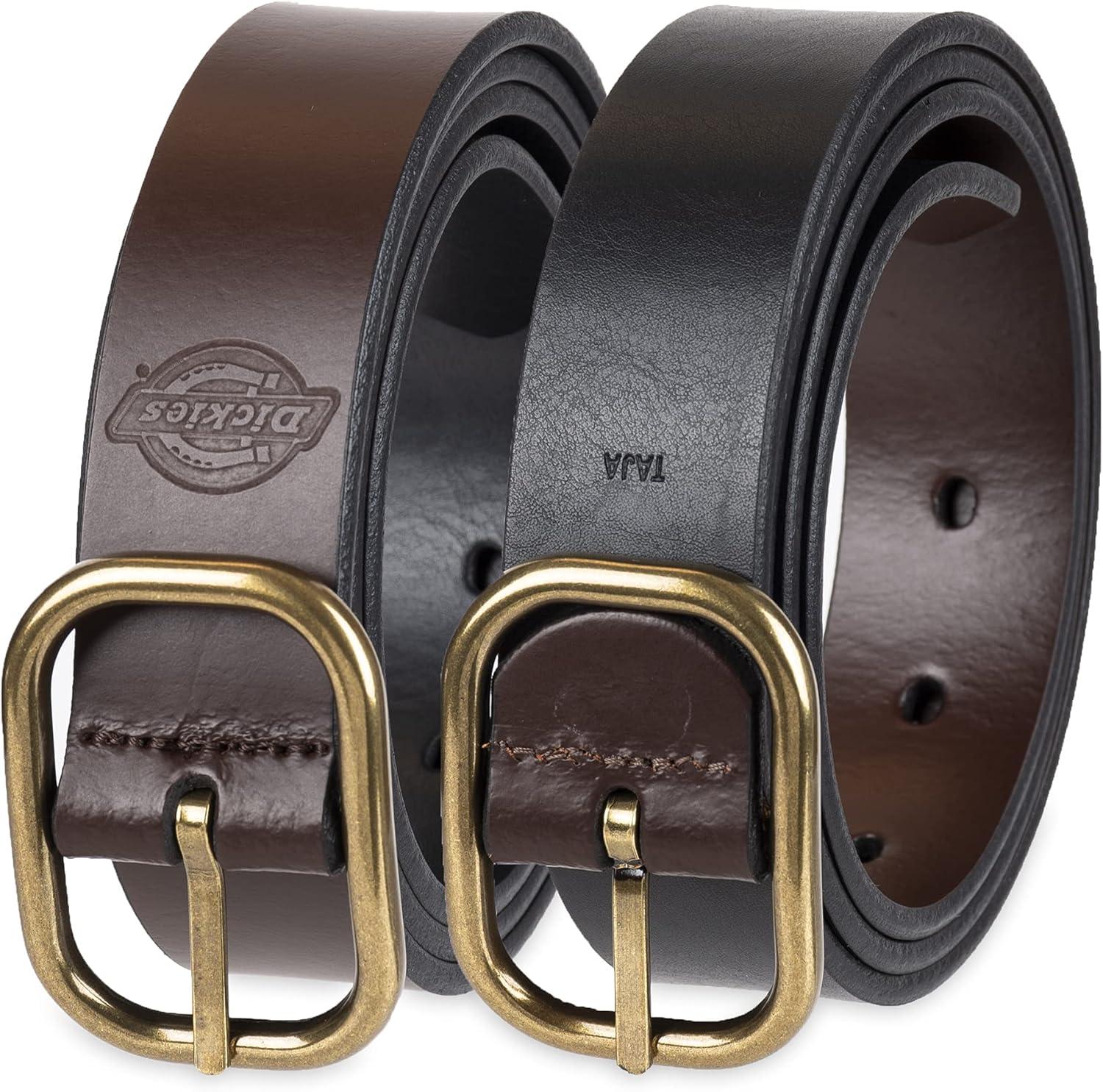 imageDickies Womens TwoinOne Reversible Casual Jean Workwear BeltBrownBlack