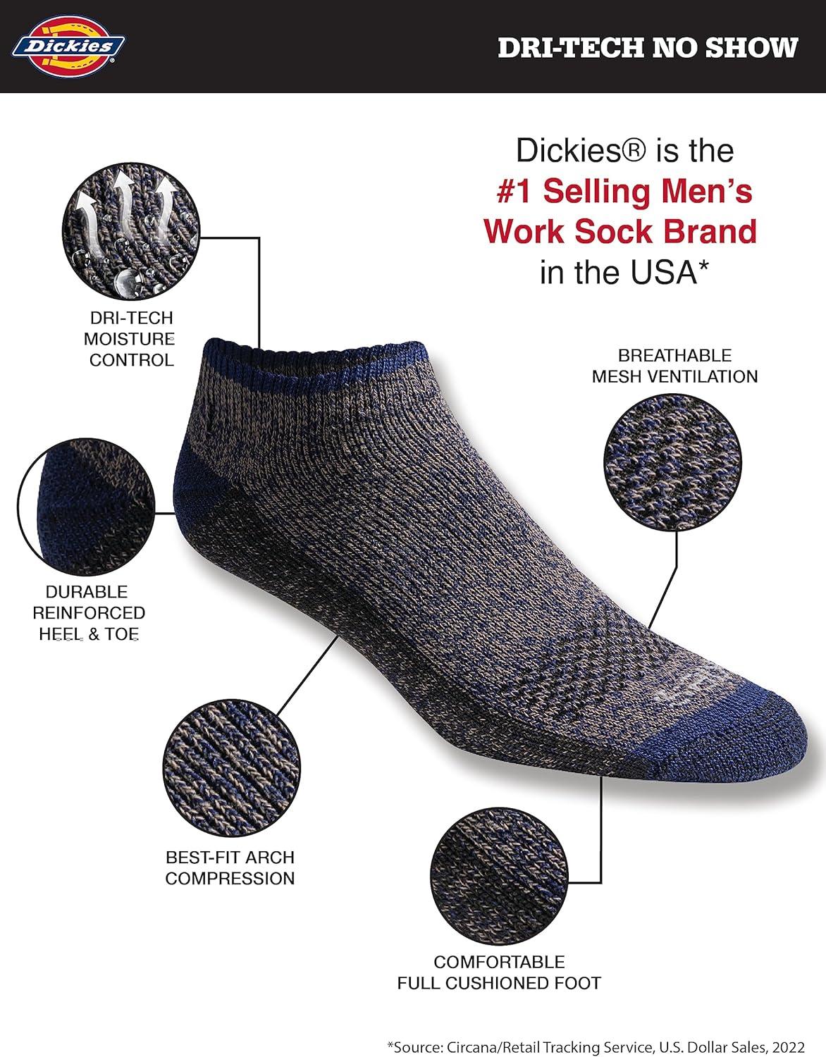 imageDickies mens Dritech Moisture Control No ShowLow Cut Socks Available in Mxxl 6 12 PairsHeathered Colored 6 Pairs