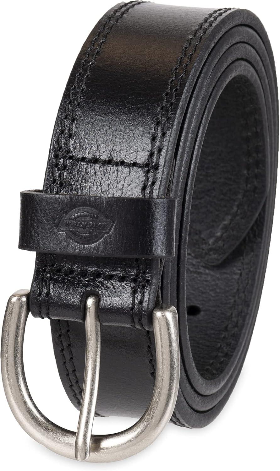 imageDickies womens Casual Leather Jean Workwear Belt With Round Harness BuckleBlack Solid
