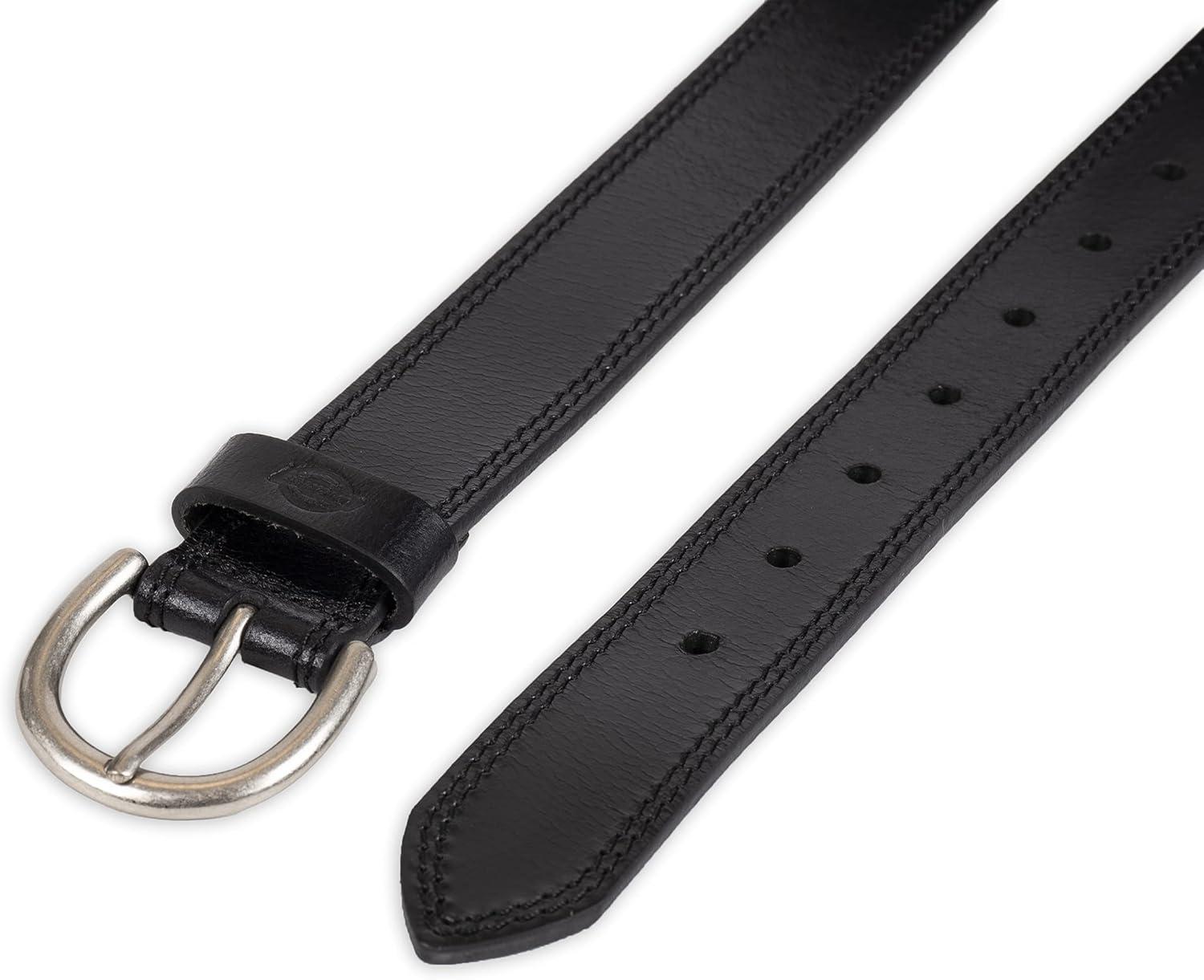 imageDickies womens Casual Leather Jean Workwear Belt With Round Harness BuckleBlack Solid