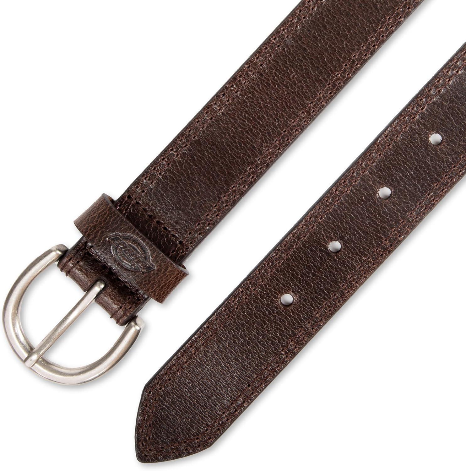 imageDickies womens Casual Leather Jean Workwear Belt With Round Harness BuckleBrown