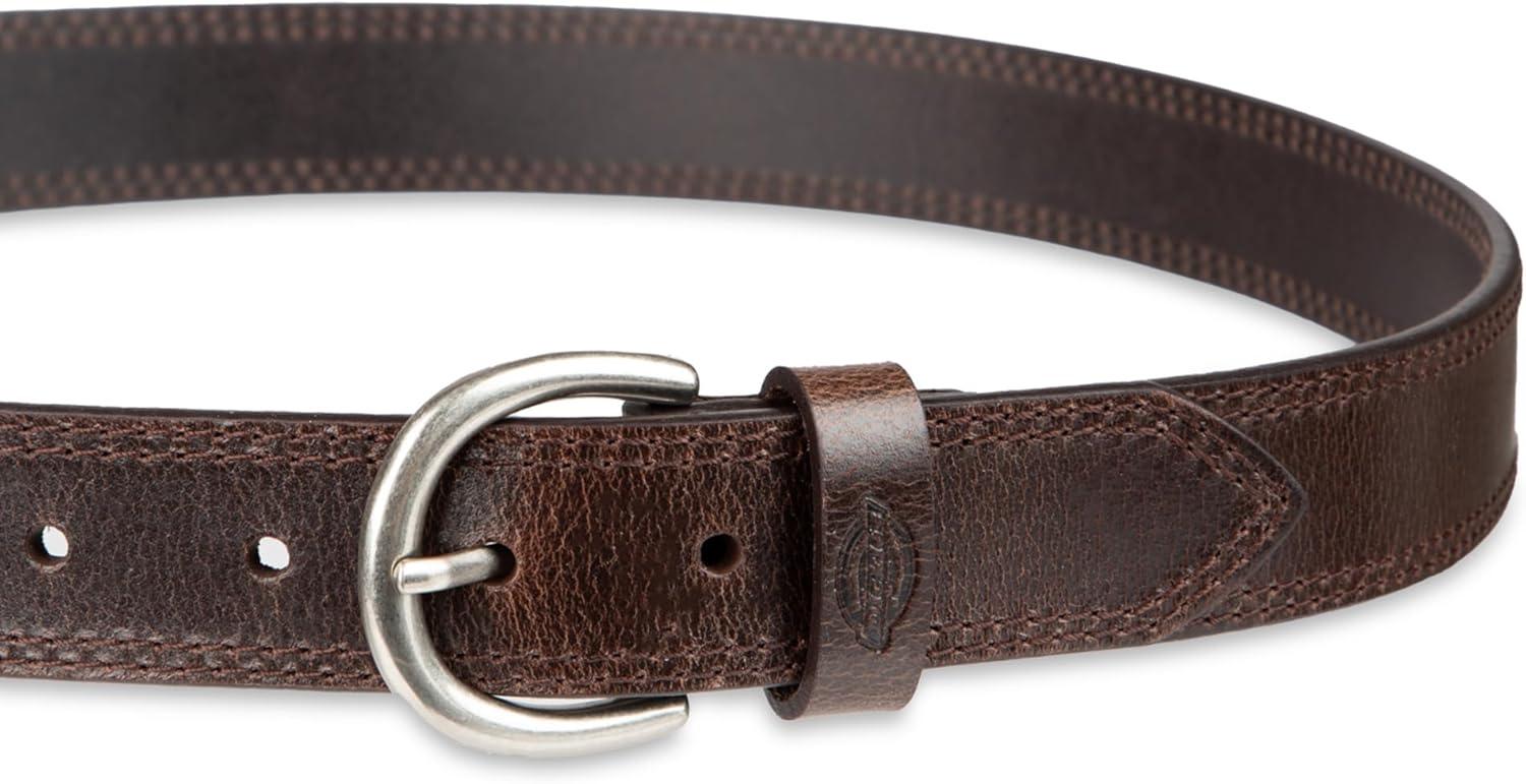 imageDickies womens Casual Leather Jean Workwear Belt With Round Harness BuckleBrown