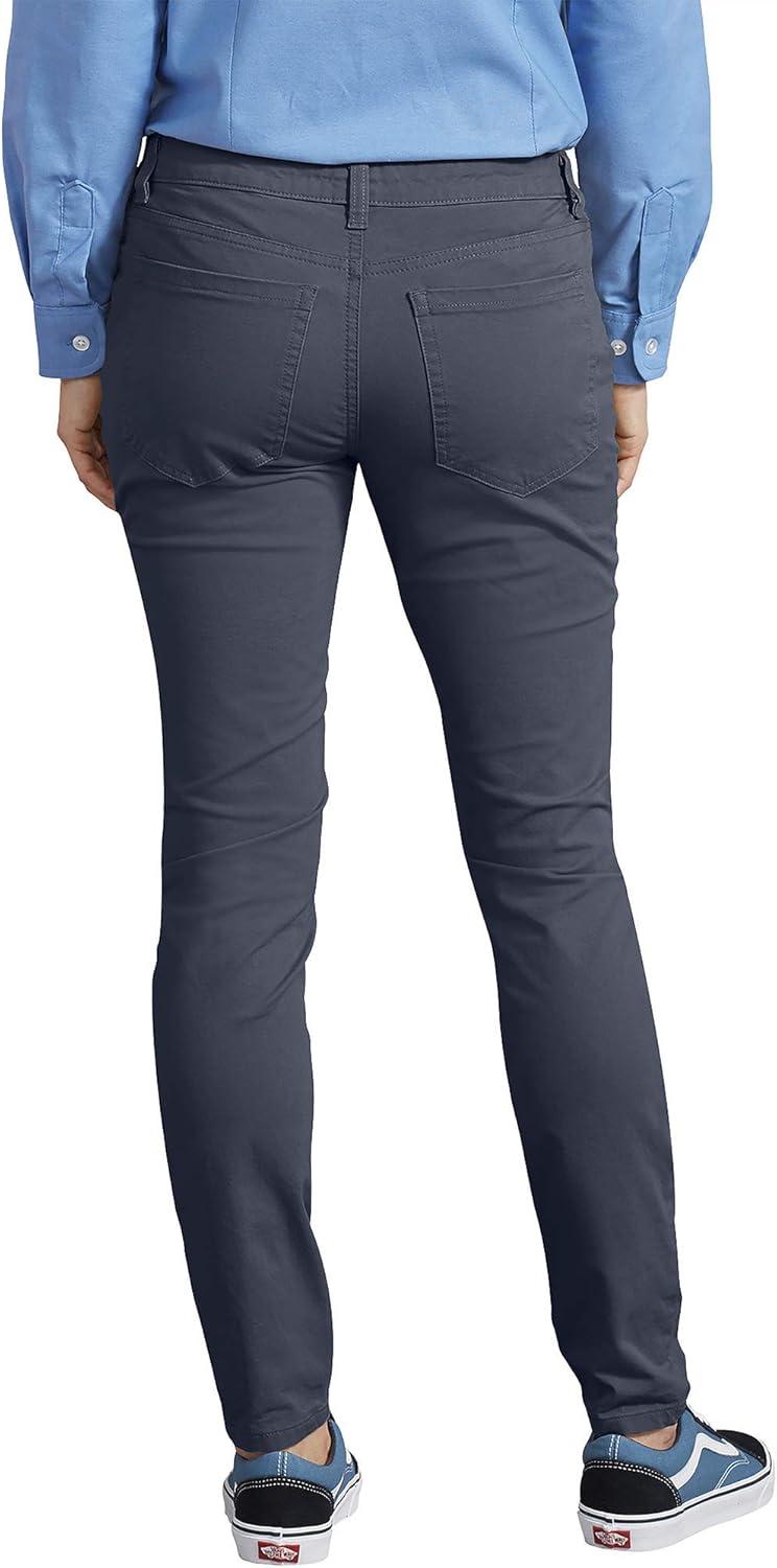 imageDickies womens Perfect Shape Twill Skinny 4 Pocket Pant Khakis Rinsed Navy 16 US